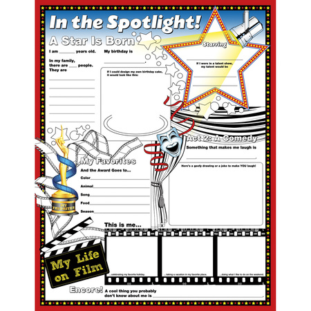 NORTH STAR TEACHER RESOURCES Fill Me In: In The Spotlight Activity Posters, 17" x 22", PK32 3091